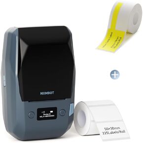 NIIMBOT M2 Thermal Transfer 2Inch Bluetooth Label Maker with 25×78mm Yellow Cable Label for Office Small Business School Home Cable Storage, Compatible with Phones & PC