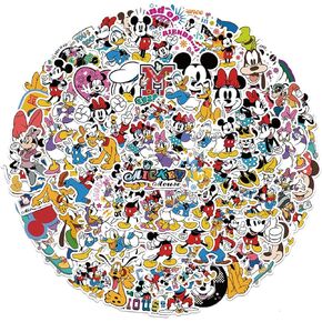 100Pcs Mickey&Minnie Sticker for Kids, Cute Disney Cartoon Mickey&Minnie Mouse Waterproof Vinyl Stickers for Teen Girl Water Bottle, Laptop, Phone, Computer, Guitar, Notebook