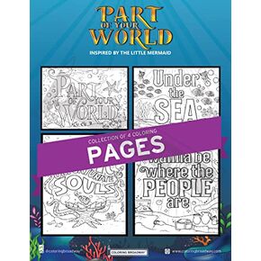 Part of Your World Inspired by The Little Mermaid Collection - Pages by Coloring Broadway: Hand-Drawn Illustrations - Printed on Matte Card Stock (8.5" x 11") - Set of 4