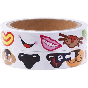 Lependor 600 Pcs Colorful Nose Stickers Labels & 600 Pcs Colorful Mouth Stickers Labels - (Two Rolls)
