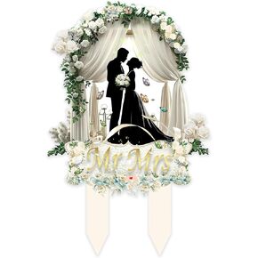 Mr and Mrs Wedding Cake Toppers - Bride and Groom Just Married Bridal Shower Wedding Toppers for Cake