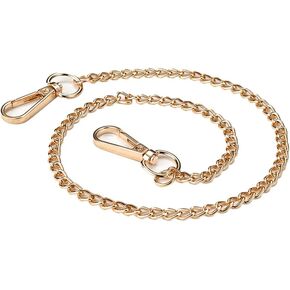 1 Piece 20" Metal Wallet Chain Pocket Chain with Lobster Clasps Double Sided Lobster Clasp Keychain Pants Chain for Keys Wallet Purse Handbag Jeans Pants Belt Loop, Gold