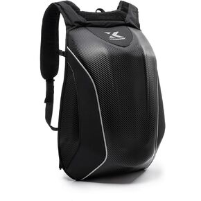 KRONOX Hardshell Motorcycle Backpack for Men & Women - Protective No-Drag Helmet Bag, Fits 15-Inch Laptop, Reflective Riding Gear for Commute & Travel
