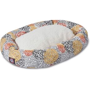 Majestic Pet 32 ​​"Citrus Blooms Sherpa Bagel Bed