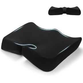 Redoff®extra وسادة مقعد الذاكرة الكبيرة 21.5 * 17.7 * 4Inches-وسادة وسادة لدعم الظهر منصة مقعد غير انزلاقية لمكتب مكتب ، مقعد السيارة ، كرسي متحرك ، عرق النسا (الوردي)