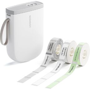 NIIMBOT D11 Bluetooth Label Maker 300 DPI Portable Label Printer with 3Rolls Labels