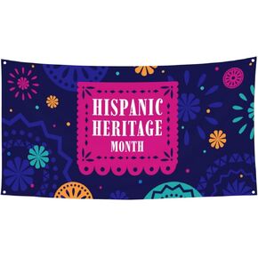 National Hispanic Heritage Month Backdrop Party Banner Holiday Decoration Photo Booth Background Tapestry 70 * 35 Inches Decor Supplies Sign For Home Office