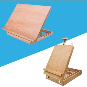 Miratuso Tabletop Easel A3 Painting Easel مع سطح أملس ، صندوق رسم خشبي متميز ، مناسب للفنانين والأطفال والمبتدئين والطالب