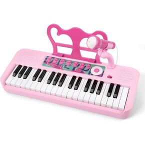 لوحة مفاتيح Contixo KP2 Piano لطفل صغير - البيانو الصغير ، البيانو الصغير الصغير ، الآلة الموسيقية الصغيرة ، لعبة طفل مع الضوء ، الأغاني ، هدايا الموسيقى المثالية للفتيان ، الأزرق