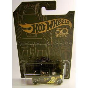 Hot Wheels 2018 50th Anniversary Black & Gold Series 1/64 Scale Diecast Model (Bone Shaker)