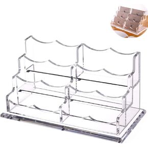 حامل بطاقة العمل للمكتب ، حاملي عرض بطاقة أعمال Acrylic Clear Clear لسطح المكتب (3Tier 6pocket) ، (BCH-01)
