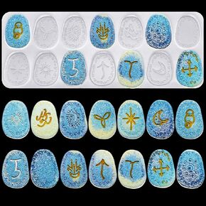 Witch Rune Resin Mold Symbol Rune Letter Silicone Mold DIY Symbol Word Resin Molds Crystal Epoxy Resin Charm Mold for Personalized Pendant Crafts Making Supplies (1 Pieces)
