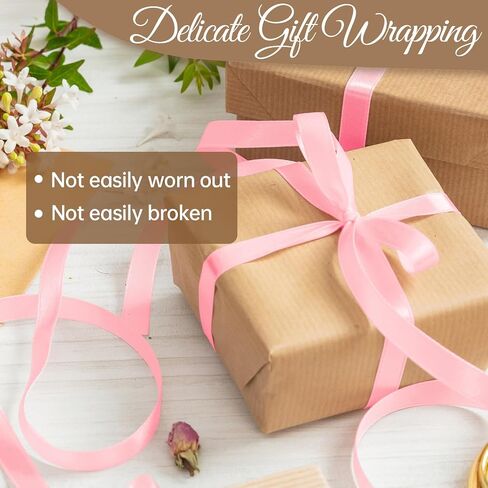 Luomorgo 5/8 Inch Satin Ribbon, 25 Yards Brown Satin Ribbon, Fabric Ribbon for Gift Wrapping, Flower Bouquet, DIY Craft, Sewing, Wedding, Birthday Party Decorations in Kuwait