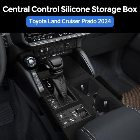 Double Center Console Organizer Compatible with Toyota Land Cruiser Prado J250 2024 2025, Land Cruiser Prado Armrest Insert Storage Box Organizer Accessories in Saudi Arabia