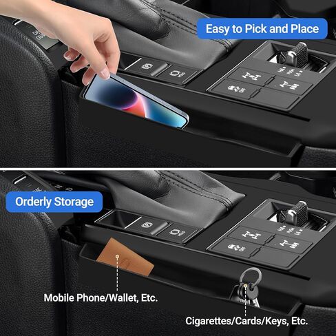 Double Center Console Organizer Compatible with Toyota Land Cruiser Prado J250 2024 2025, Land Cruiser Prado Armrest Insert Storage Box Organizer Accessories in Saudi Arabia