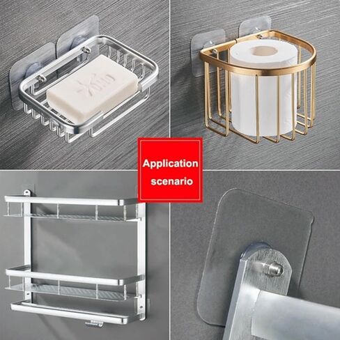 20 PCS Adhesive Hooks Heavy Duty, Wall Hooks for Hanging, Seamless Screws for Wall Mount, No-Trace Sticker Frame Hangers Without Nails for Mount Wall Shelf，for Kitchen，Home，Office Self Adhesive Hooks in Kuwait