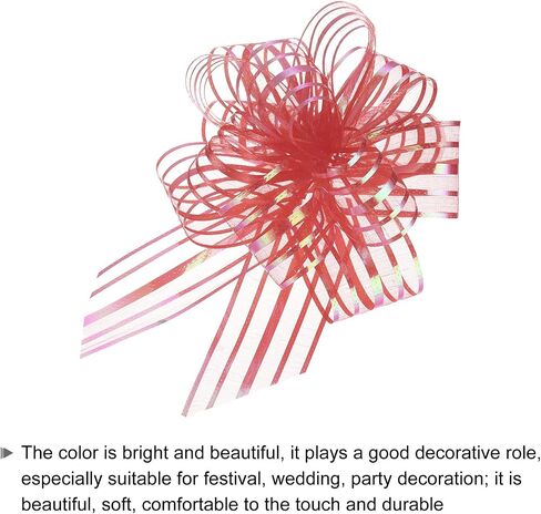 MECCANIXITY 5pcs 4 Inch Organza Large Pull Bow Metallic Gift Wrapping Bows Ribbon Chiffon Yarn Cream White for Wedding Basket Present Christmas Valentine's Day in Kuwait