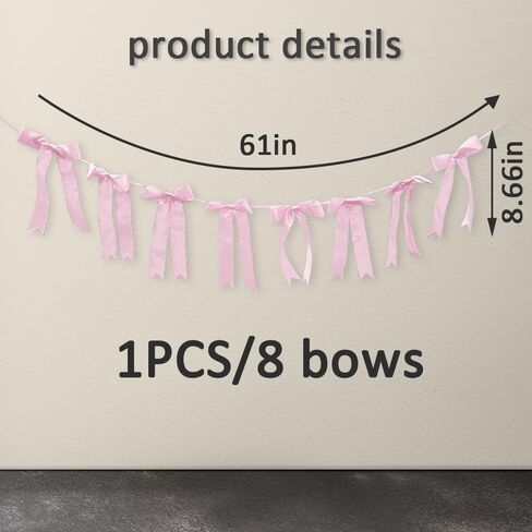 Baby Shower Wreath Bow Birthday Craft Ribbon Ornaments White Bow Wedding Anniversary Hanging Bows for Home Front Door Decorations in Saudi Arabia