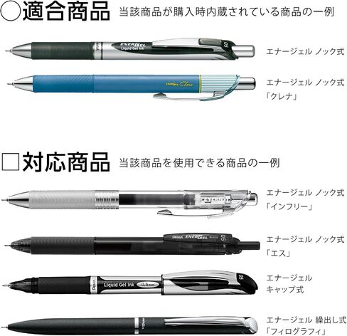 Pentel Ballpoint Pen Refill XLRN5-CA EnerGel 0.5mm, Blue Black, 10 Count in Kuwait