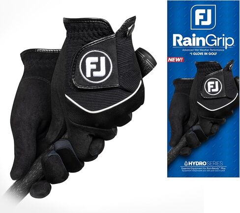 قفاز جولف RainGrip للرجال من FootJoy، أبيض/رمادي، Cadet Medium/Large، زوج in Kuwait