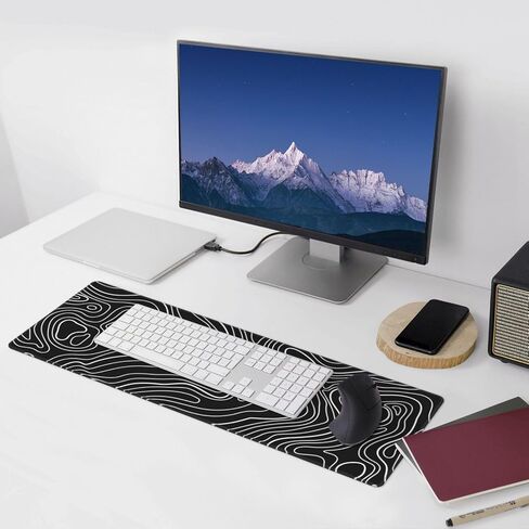 الخريطة الطبوغرافية سجادة Desk Mouse Mouse Mouse للمنزل والمكتب ، Mousepad كبير الممتد لوحة المفاتيح ملحقات حافة مخصصة ديكور in Kuwait