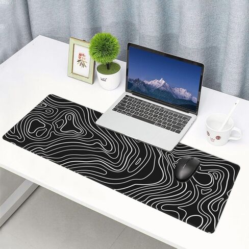 الخريطة الطبوغرافية سجادة Desk Mouse Mouse Mouse للمنزل والمكتب ، Mousepad كبير الممتد لوحة المفاتيح ملحقات حافة مخصصة ديكور in Kuwait