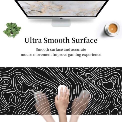 الخريطة الطبوغرافية سجادة Desk Mouse Mouse Mouse للمنزل والمكتب ، Mousepad كبير الممتد لوحة المفاتيح ملحقات حافة مخصصة ديكور in Kuwait