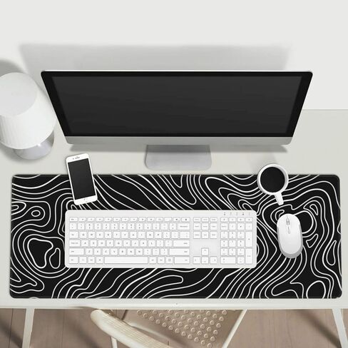 الخريطة الطبوغرافية سجادة Desk Mouse Mouse Mouse للمنزل والمكتب ، Mousepad كبير الممتد لوحة المفاتيح ملحقات حافة مخصصة ديكور in Kuwait