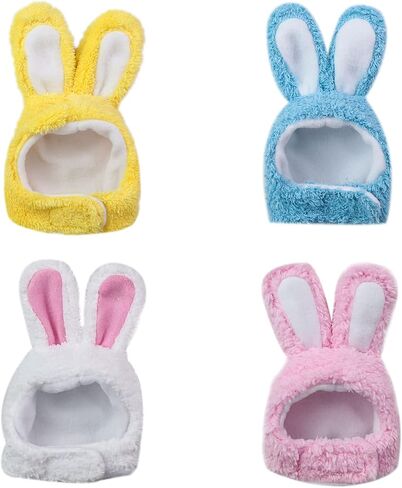 Pet Hat, 4 Pack Cat Headgear Rabbit Headband Bunny Ears Warm Hat Head Accessories Halloween Costume (4 Pack) in Saudi Arabia