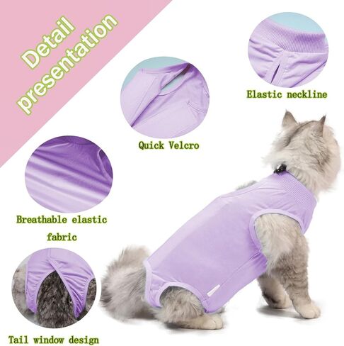 Cat Surgery Suit Surgical Cat Professional Recovery Suit for Abdominal Wounds or Skin Diseases, E-Collar Alternative for Cats and Dogs, After Surgery Wear, Cat Surgical Mask (S, Pink) in Saudi Arabia