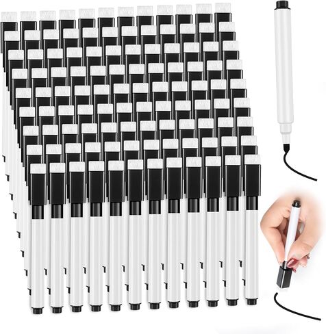 102 Pcs Magnetic Dry Erase Markers, Black Dry Erase Markers Fine Tip with Eraser Cap, White Board Markers Dry Erase for Whiteboard, Dry-Erase Boards, School, Office and Home in Saudi Arabia