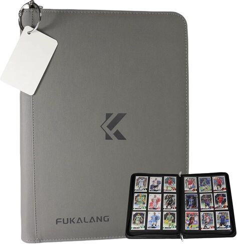 Card Card Binder 9 Pocket مع اثنين من السوستة المعدنية و 540 فتحات ، ورقة العلامة ، ألبوم التحميل الجانبي Fukalang Ringless ، المجلد القابل للتحصيل لـ Pokemon ، Yugioh ، TCG ، MTG و Sports (أسود) in Kuwait