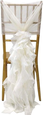 Milk Yarn Chair Cover, Tulle Chair Back Cap Covers for Bridal Shower, Wedding, Baby Shower Decoration Long Tulle High Chair Skirt Slipcovers (Pink, 2pcs) in Saudi Arabia