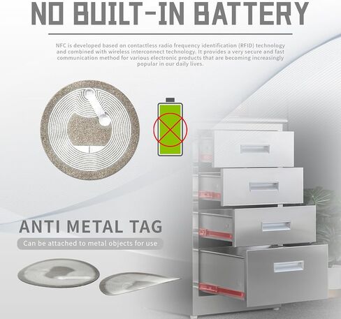 50pcs علامات ملصق NFC المضادة للمعادن NTAG213 على علامات NFC المعدنية على ملصقات لاصقة مع ذاكرة وأجهزة إعادة تمكينها مع إعادة الكتابة مع جميع الهواتف المحمولة التي تدعم NFC (50) in Kuwait