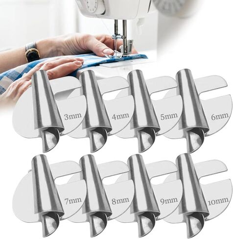 Universal Sewing Rolled Hemmer Foot 8Pcs/Set - [3-10mm] - Wide Rolled Hem Pressure Foot, Sewing Machine Presser Foot Hemmer Foot, Home Industrial Curved Scroll Hemmer Foot in Kuwait