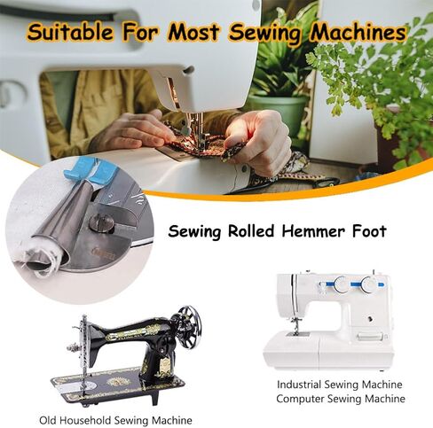 Universal Sewing Rolled Hemmer Foot 8Pcs/Set - [3-10mm] - Wide Rolled Hem Pressure Foot, Sewing Machine Presser Foot Hemmer Foot, Home Industrial Curved Scroll Hemmer Foot in Kuwait