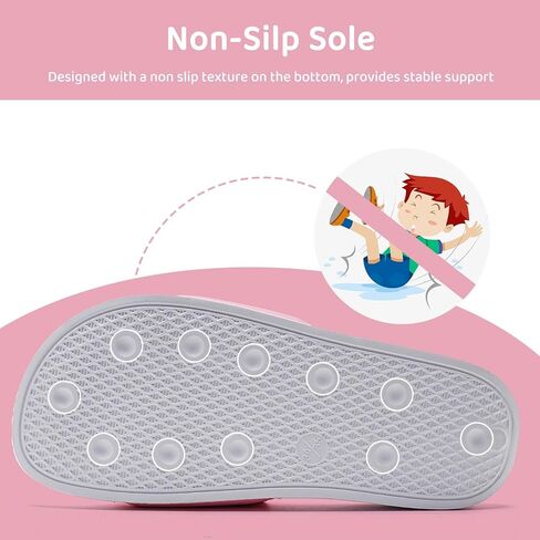 WateLves Girls Sandals Boys Slide Sandals Kids Summer Slippers Slip On Sandals for Outdoor Beach Pool Shower (Glitter Scales,30) in Kuwait