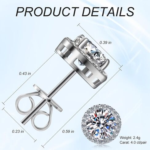 Sterling Silver Zirconia Earrings Stud Earrings Snowflake Shape, Round Cut D Color VVS1 Clarity Lab Created Diamond Earrings Studs White Gold Plated 925 Sterling Silver Jewelry for Women Men in Saudi Arabia