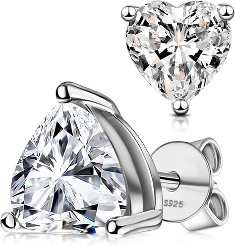 Sterling Silver Zirconia Earrings Stud Earrings Snowflake Shape, Round Cut D Color VVS1 Clarity Lab Created Diamond Earrings Studs White Gold Plated 925 Sterling Silver Jewelry for Women Men in Saudi Arabia