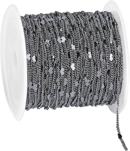 YOUBEIYEE 10 Meters Heart Chain for Jewelry Making Black Plated Brass Chains Bulk Dainty Jewelry Making Chain Roll in Saudi Arabia