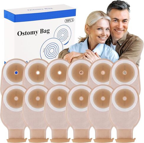 30 PCS Colostomy Bags, 15mm-65mm Ostomy Supplies, One-Piece Ostomy Bays for Lleostomy Stoma Care, Cut-to-Fit. in Saudi Arabia