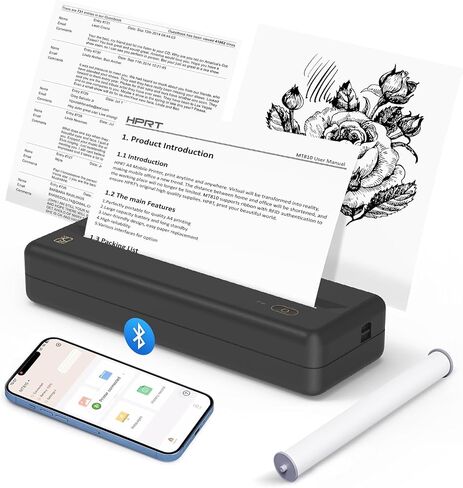 Inkless Wireless Printer for Home Offices & Travel, Supports 8" & 4" Thermal Paper Roll, Perfect for iOS Android & Laptops, Compact Printer for Bussiness Trips, No Ink Needed in Saudi Arabia