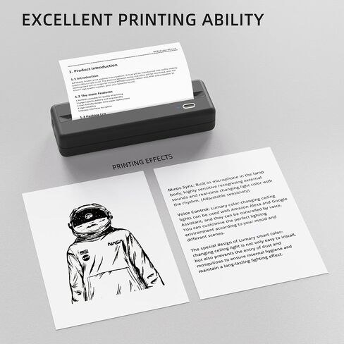 Inkless Wireless Printer for Home Offices & Travel, Supports 8" & 4" Thermal Paper Roll, Perfect for iOS Android & Laptops, Compact Printer for Bussiness Trips, No Ink Needed in Saudi Arabia