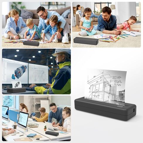 Inkless Wireless Printer for Home Offices & Travel, Supports 8" & 4" Thermal Paper Roll, Perfect for iOS Android & Laptops, Compact Printer for Bussiness Trips, No Ink Needed in Saudi Arabia