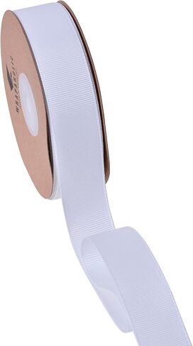 WRAPAHOLIC 7/8 Inch 25 Yard White Grosgrain Ribbon Roll,Premium Craft Ribbon for Gift Wrapping Floral Bouquets Wedding Invitation Card Party Decoration in Saudi Arabia