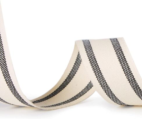 Ribbli Natural Cotton Stripe Ribbon,3/8 Inch x 10 Yard Spool,Natural/Red,Farmhouse Rinbbon,Use for Gift Wrapping,Home Decor,Floral Decoration in Saudi Arabia