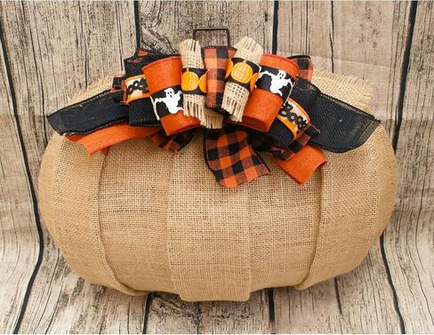 Halloween Decoration Ribbon Wired, Black Orange Gingham Fabric Ribbon Farmhouse Plaid Checkered Ribbon for Bow Wreath Supplies Gift Wrapping DIY Craft Party Decor Baby Shower Birthday, 2.5" x 10 Yards in Kuwait
