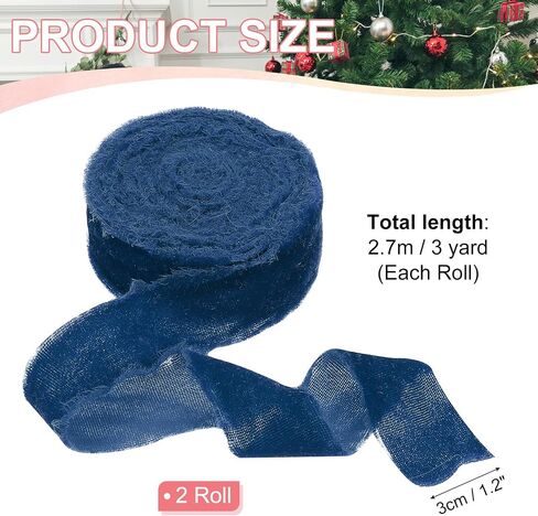 PATIKIL VELVET RIBBON 1.2 بوصة × 3 ياردة ، 2 لفة مجردة المصنوعة يدويًا متوترة يدويًا شرائط عتيقة للهدية ، زخرفة الزفاف الزفاف الزفاف الزفاف الزفاف ، الصدأ الأحمر in Saudi Arabia