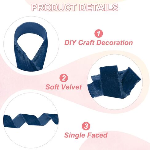 PATIKIL VELVET RIBBON 1.2 بوصة × 3 ياردة ، 2 لفة مجردة المصنوعة يدويًا متوترة يدويًا شرائط عتيقة للهدية ، زخرفة الزفاف الزفاف الزفاف الزفاف الزفاف ، الصدأ الأحمر in Saudi Arabia