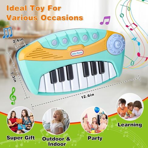 Contixo KP2 Piano Keyboard for Toddler - Toddler Piano, Mini Baby Piano, Toddler Musical Instrument, Toddler Toy with Light, Songs, Ideal Music Gifts for Boys Girls, Blue in Saudi Arabia